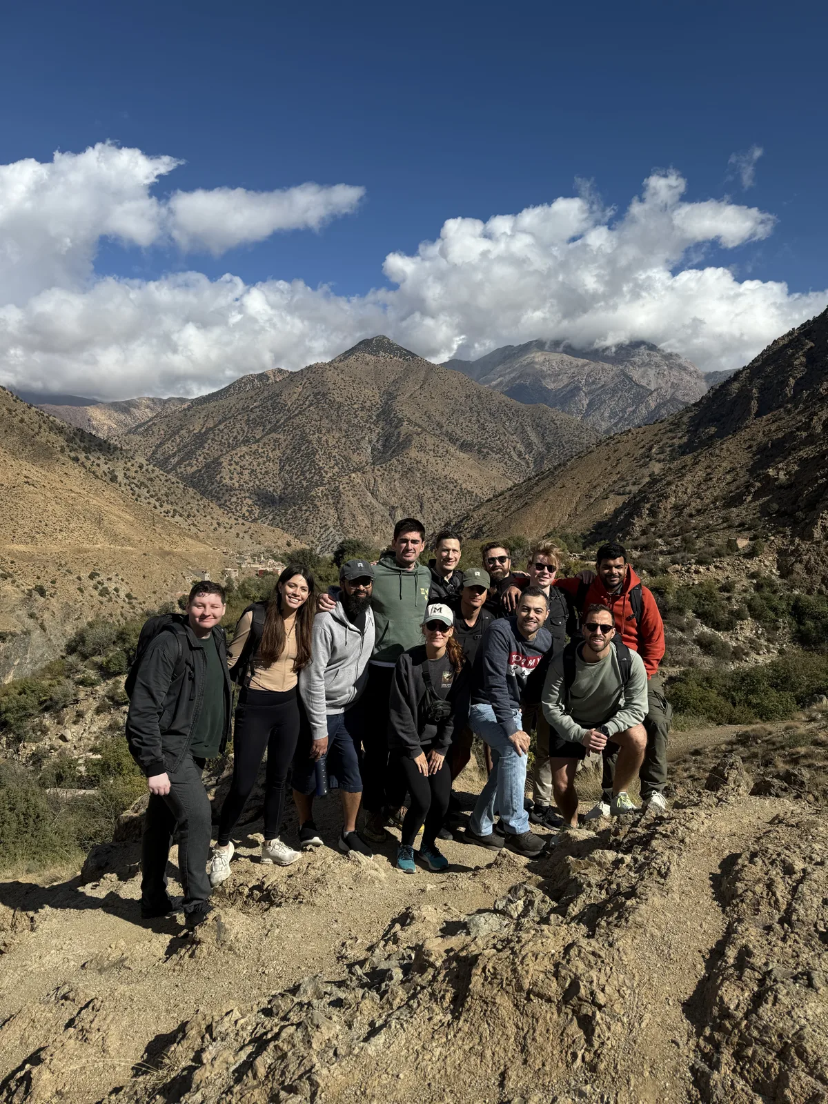 Range team members hiking in the Atlas Mountains, Morocco