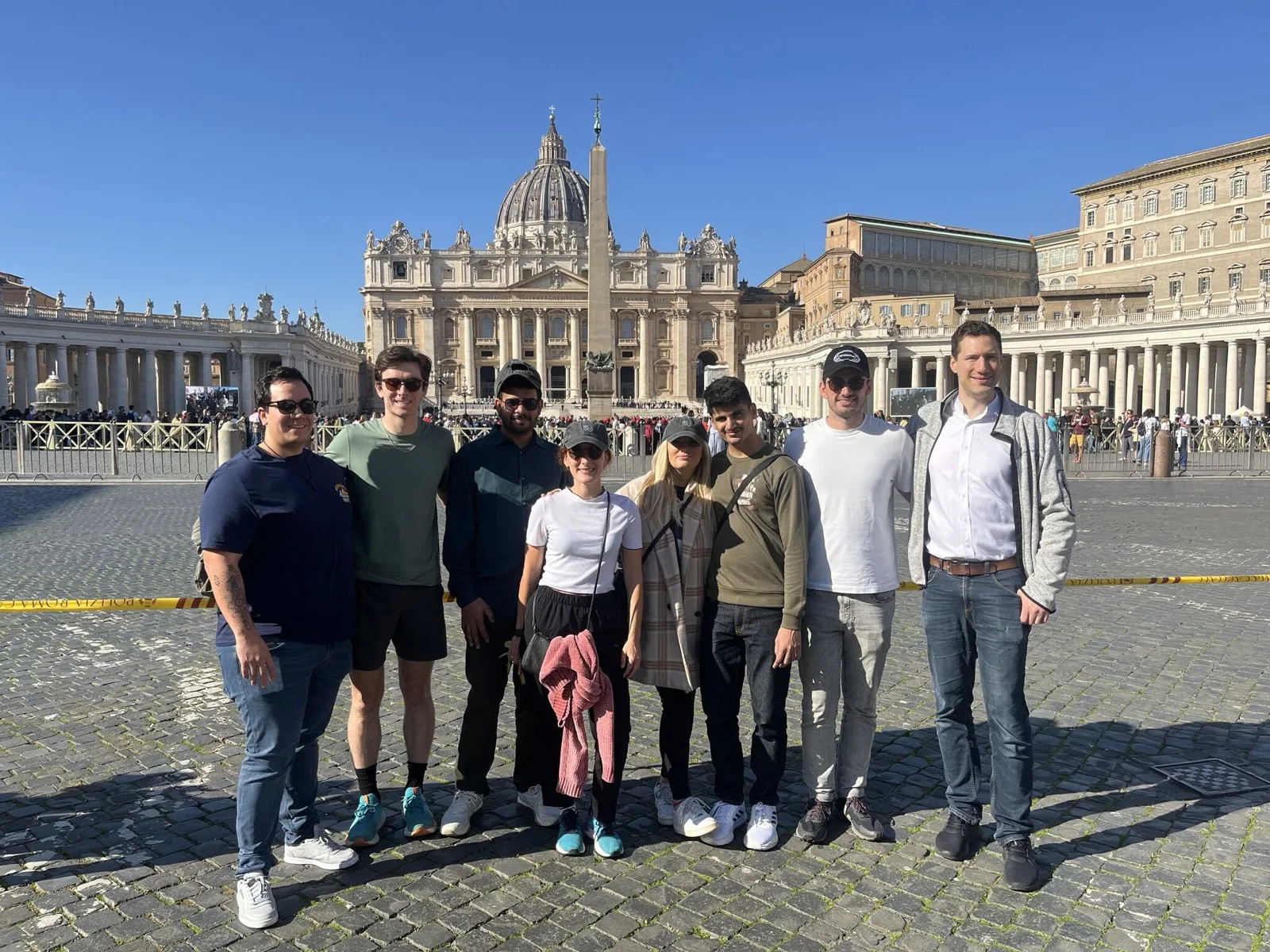 Range team members at an offsite in St. Peter's Square, Rome